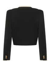 ELISABETTA FRANCHI - Cropped Jacket with Contrast Trim - Black | Lidia Shopping ® | Official Website