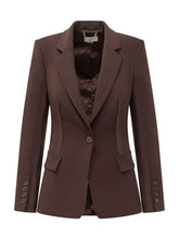 ELISABETTA FRANCHI - Tailored Single-Breasted Blazer - Brown - LIDIASHOPPING® - Official Website