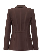 ELISABETTA FRANCHI - Tailored Single-Breasted Blazer - Brown - LIDIASHOPPING® - Official Website