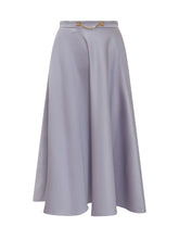 ELISABETTA FRANCHI - Flared Midi Skirt with Chain - Pink - LIDIASHOPPING® - Official Website