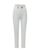 ELISABETTA FRANCHI - Pantalone con Dettagli Dorati - Bianco - LIDIASHOPPING® - Official Website