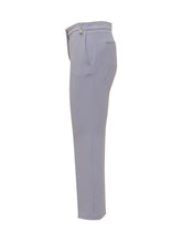 ELISABETTA FRANCHI - Straight Leg Trousers with Front Pleat - Purple - LIDIASHOPPING® - Official Website