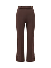 ELISABETTA FRANCHI - Flared Trousers with Buttons - Brown - LIDIASHOPPING® - Official Website
