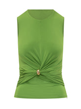 ELISABETTA FRANCHI - Twist Knot Top - Green - LIDIASHOPPING® - Official Website