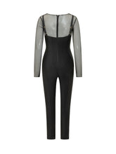 ELISABETTA FRANCHI - Mesh Detail Jumpsuit - Black - LIDIASHOPPING® - Official Website