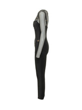 ELISABETTA FRANCHI - Mesh Detail Jumpsuit - Black - LIDIASHOPPING® - Official Website
