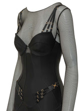 ELISABETTA FRANCHI - Mesh Detail Jumpsuit - Black - LIDIASHOPPING® - Official Website