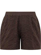 PINKO - Pantaloni Corti con Ricamo Traforato - Marrone - LIDIASHOPPING® - Official Website