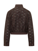 PINKO - Cropped Shirt with Broderie and Collar - Brown - LIDIASHOPPING® - Official Website