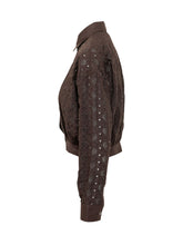 PINKO - Cropped Shirt with Broderie and Collar - Brown - LIDIASHOPPING® - Official Website