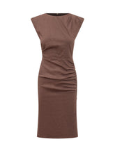 PINKO - Midi Dress with Side Draping - Brown - LIDIASHOPPING® - Official Website