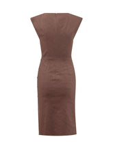 PINKO - Midi Dress with Side Draping - Brown - LIDIASHOPPING® - Official Website