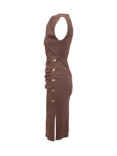 PINKO - Midi Dress with Side Draping - Brown - LIDIASHOPPING® - Official Website