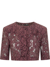 PINKO - Floral Lace Cropped Jacket - Purple - LIDIASHOPPING® - Official Website