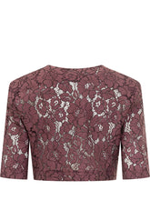 PINKO - Floral Lace Cropped Jacket - Purple - LIDIASHOPPING® - Official Website