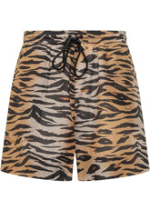 PINKO - Shorts con Stampa Animalier e Coulisse - Marrone - LIDIASHOPPING® - Official Website