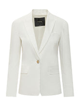PINKO - Single-Breasted Linen Blazer - White - LIDIASHOPPING® - Official Website