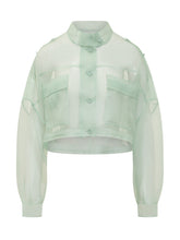 PINKO - Longan Short Organza Caban - Green - LIDIASHOPPING® - Official Website