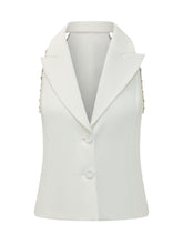 PINKO - Gilet Strutturato con Revers - Bianco - LIDIASHOPPING® - Official Website
