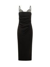 PINKO - Abito midi Carruba con dettagli gioiello - Nero - LIDIASHOPPING® - Official Website