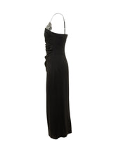 PINKO - Abito midi Carruba con dettagli gioiello - Nero - LIDIASHOPPING® - Official Website