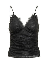 PINKO - Lace Top with Straps and V Neck - Black - LIDIASHOPPING® - Official Website