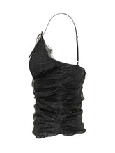 PINKO - Lace Top with Straps and V Neck - Black - LIDIASHOPPING® - Official Website