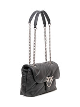 PINKO - Love Puff Quilted Bag with Flap and Chain Strap - Black - LIDIASHOPPING® - Official Website