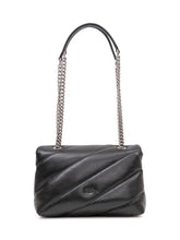 PINKO - Love Puff Quilted Bag with Flap and Chain Strap - Black - LIDIASHOPPING® - Official Website