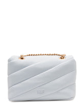 PINKO - Love Puff Baby Shoulder Bag with Chain - Blue - LIDIASHOPPING® - Official Website