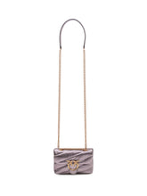 PINKO - Love Puff Baby Quilted Bag with Flap and Chain Strap - Silver - LIDIASHOPPING® - Official Website