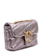 PINKO - Love Puff Baby Quilted Bag with Flap and Chain Strap - Silver - LIDIASHOPPING® - Official Website