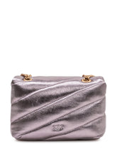 PINKO - Love Puff Baby Quilted Bag with Flap and Chain Strap - Silver - LIDIASHOPPING® - Official Website