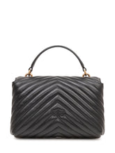 PINKO - Love Lady Puff Mini Quilted Bag with Flap and Top Handle - Black - LIDIASHOPPING® - Official Website