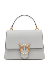 PINKO - Love One Top Handle Bag with Flap and Handle - Grey - LIDIASHOPPING® - Official Website