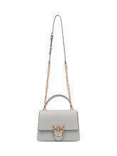 PINKO - Love One Top Handle Bag with Flap and Handle - Grey - LIDIASHOPPING® - Official Website