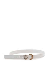 PINKO - Tamboril Belt with Logo Buckle - White - LIDIASHOPPING® - Official Website