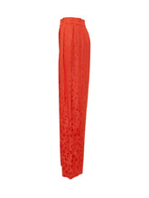 PINKO - Pantalone a Gamba Ampia con Stampa - Rosso - LIDIASHOPPING® - Official Website