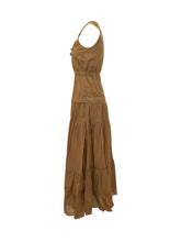 PINKO - Casarsa V Neck Dress with Ruffles - Brown - LIDIASHOPPING® - Official Website