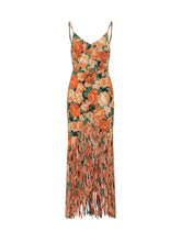 PINKO - Dress with Straps and Fringed Skirt - Orange - LIDIASHOPPING® - Official Website