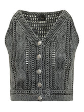 PINKO - Knit Top with Buttons - Grey - LIDIASHOPPING® - Official Website