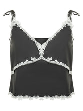 PINKO - Camisole Top with Lace Insert - Black - LIDIASHOPPING® - Official Website