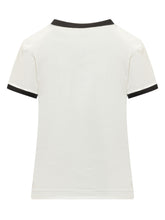 PINKO - T-shirt con Stampa Logo e Profili a Contrasto - Bianco - LIDIASHOPPING® - Official Website