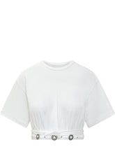 PINKO - Top with Waist Belt - White - LIDIASHOPPING® - Official Website