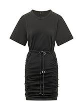 PINKO - Anguillara Dress with Short Sleeves and Side Ruching - Black - LIDIASHOPPING® - Official Website