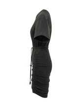 PINKO - Anguillara Dress with Short Sleeves and Side Ruching - Black - LIDIASHOPPING® - Official Website