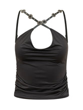 PINKO - Draped Top with Straps - Black - LIDIASHOPPING® - Official Website