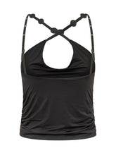 PINKO - Draped Top with Straps - Black - LIDIASHOPPING® - Official Website