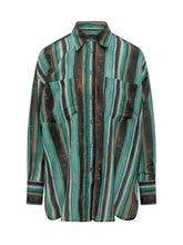 PINKO - Rieti Striped Shirt with Pockets - Green - LIDIASHOPPING® - Official Website