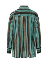 PINKO - Rieti Striped Shirt with Pockets - Green - LIDIASHOPPING® - Official Website